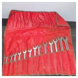 Snap-on Open-End Wrench Set in Red Roll Case