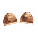 Roycroft Copper Bookends Ship Motif Pair