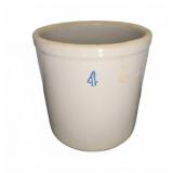 Stoneware Crock 4 Gallon Beige With Blue Mark