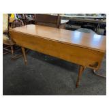 Wooden Drop-Leaf Dining Table With Floral Corners