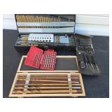 Drill Bit Sets with Cases and Accessories