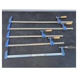 (5) Steel Bar Clamps, 24"-30"