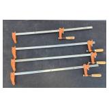 (4) Jorgensen 3724 Bar Clamps