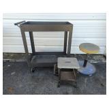 Metal Tool Cart, Step Stool, Cummins Shop Stool