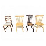 4 Mixed Wood Dining Chairs Assorted Styles