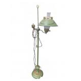 Green Metal Floor Lamp With Painted Shade