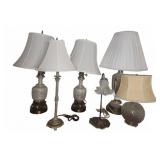 6 Assorted Table Lamps With Shades