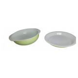 Pyrex Green Bowl and Pie Dish