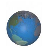 Large Painted Globe Model with Stand