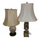 Table Lamps Glass and Fruit Motif Base