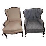 Upholstered Wood Frame Armchairs