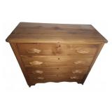 Solid Wood Four-Drawer Dresser with Carved Pulls