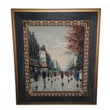 Leville Paris Street Scene Painting Framed