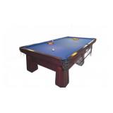 Brunswick Pool Table W/ Blue Felt And Accessories