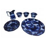 Flow Blue Ironstone 6 Pieces