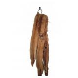 Red Fur Fox Stole with Heads and Tails