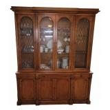 Traditional Wooden Glass-Front China Cabinet Hutch