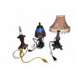 3 Assorted Decorative Table Lamps