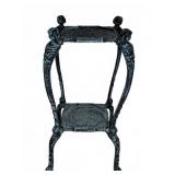 Ornate Cast Metal Two-Tier Stand With Patina