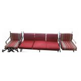 Wrought Iron Sofa Set With Upholstered Cushions