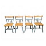 4 Painted Wood Dining Chairs