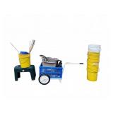 Buckets, Rolling Cart, Hose Reel, Supplies