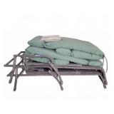 Pair Wicker Chaise Lounges W/ Cushions Covers
