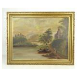 Painting: 19th c. Landscape with Figures