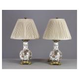 Pair of Asian Style Lamps Signed Remington