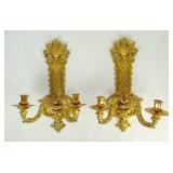 Pair Brass Wall Sconces