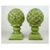 Pair Ceramic Finials
