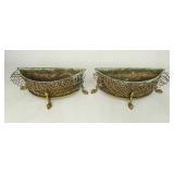 Pair French Brass Planters