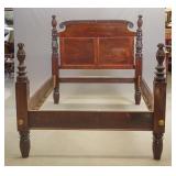 19th c. Empire Mahogany Carved Bed