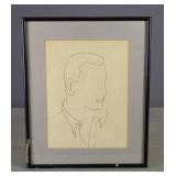 Original Line Drawing of a Man