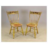 19th c. Pair Rodback Side Chairs