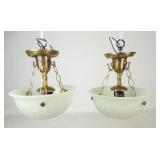 Pair of Glass Ceiling Fixtures