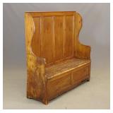 19th c. Pine Settle Bench