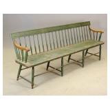 Signed 19th c. Windsor Bench