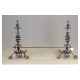 Pair Monumental Andirons