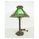 Slag Glass Shade Table Lamp