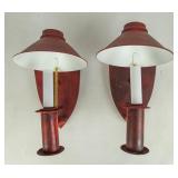 Pair Tole Wall Sconces