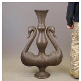 Ethnic Metal Swan Urn