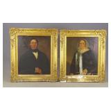 Pair 19th c. Ancestral Portraits
