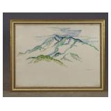 Carl Bergman Landscape W/C Painting