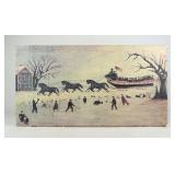 Currier & Ives Style Print on Canvas
