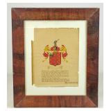 19th c. Watercolor Family Crest