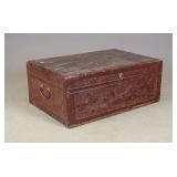 19th c. Leather Covered Trunk