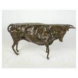 Brutalist Bronze Bull Sculpture
