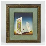 H. Black Trompe L' Oeil Painting