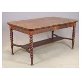 Victorian Oak Library Table